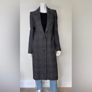 Smythe Peak Lapel Coat in black Glen pattern - size 2.